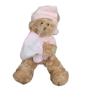Pennington Baby Teddy Bear Pink Night Cap pj's 10" plush Small